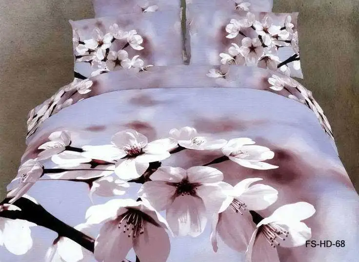 Light blue floral flower bedding set queen size quilt duvet cover bed in a bag sheet bedspread