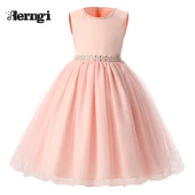 New summer Pink Children Dresses For Girls Kids Formal Wear Princess Dress For Baby Girl 8 Year Birthday Party Dress