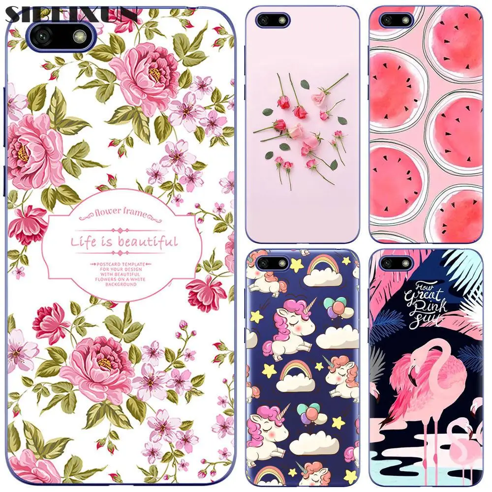 

For HuaWei Y5 2018 Case Cute Caroon Painted Soft Silicone TPU Back Cases For HuaWei Y5 2018 Phone Cover Funda Capa