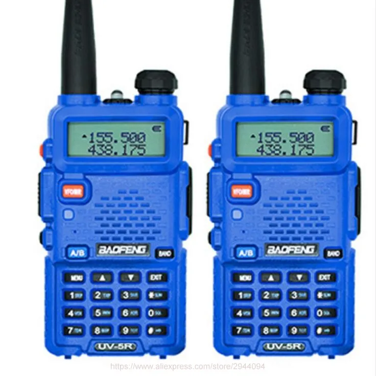 Из 2 предметов Baofeng UV-5R Dual Band Радио Walkie Talkie трансивер Dual Дисплей коммуникатор радио UV5R Портативный двухстороннее радио - Цвет: Blue