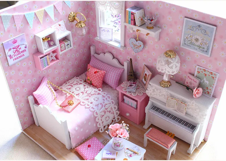 куклы в интерьере. румбокс dollhouse. Cute room румбокс «спальня». идеи для комнаты для куклы. мебель для кукольного домика.
