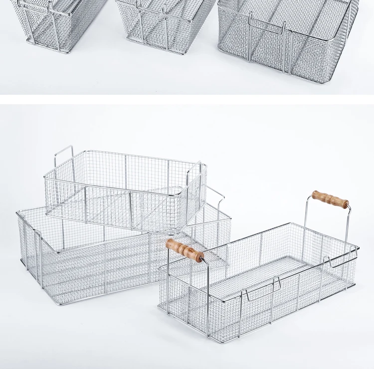 Корзина сетчатая корзина с делениями ситечко из нержавеющей стали картофель фри чистая фритюрница электрическая глубокая фритюрница запчасти 30*28*14 см интерспейс 5 мм