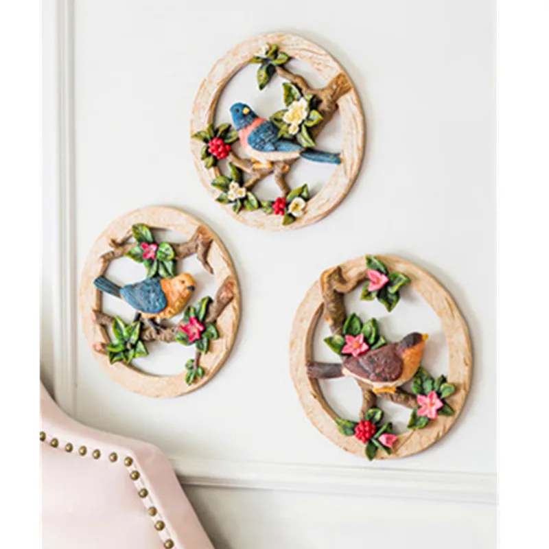  Chinese Style Simulation Stereoscopic Flowers And Birds Wall Painting Creative Bedroom Wall Art Dec - 33014286327
