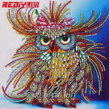 

Special Shaped Diamond Painting Owl DIY Diamond Embroidery Animal Shining Round Diamond Mosaic Picture Of Rhinestones 24x24cm