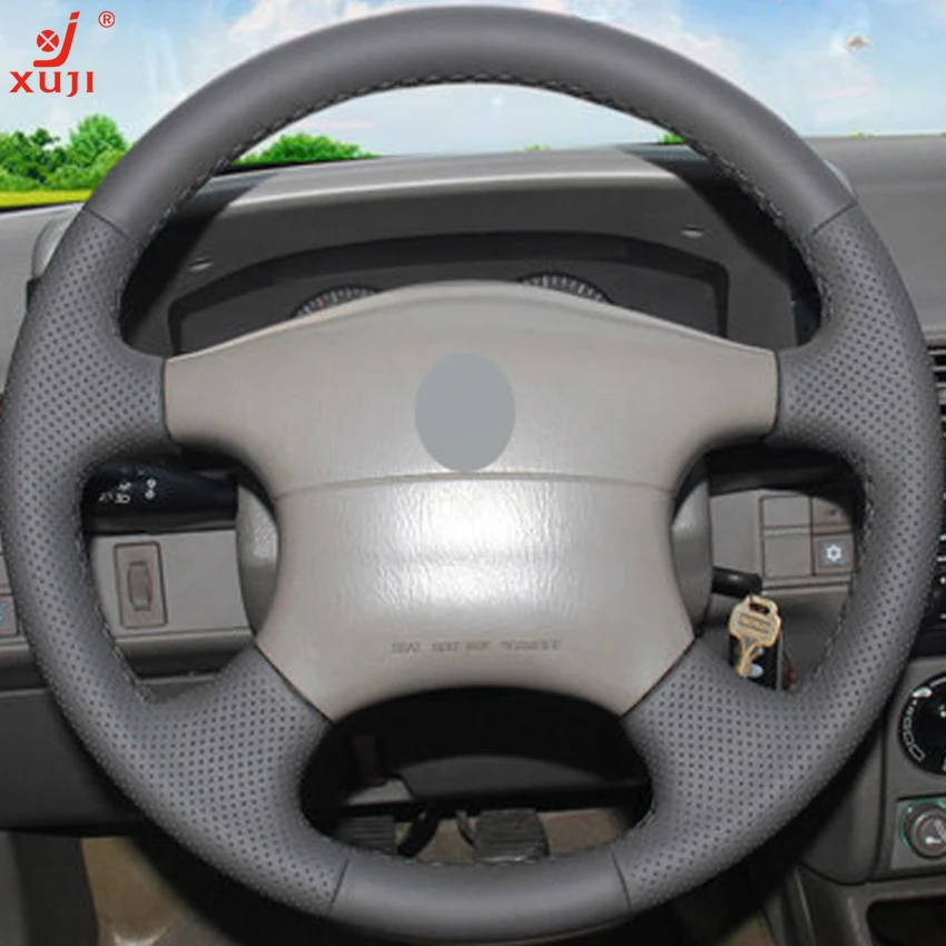 FOR CITROEN C5 MK1 00-07 BLACK REAL GENUINE ITALIAN LEATHER STEERING WHEEL COVER
