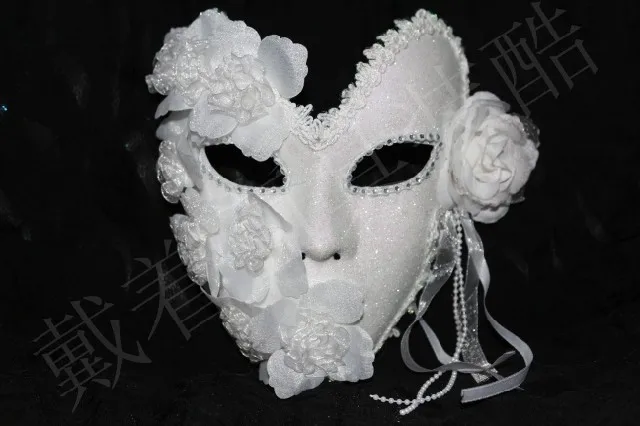 

Venice party Masquerade masks princess lace full face white mask
