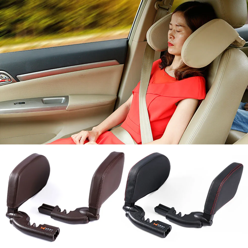 

PU Leather Auto Car Neck Pillow Soft Cushion Pillows Neck Rest Seat Headrest Adjustable Side Support Seat Neck pillows