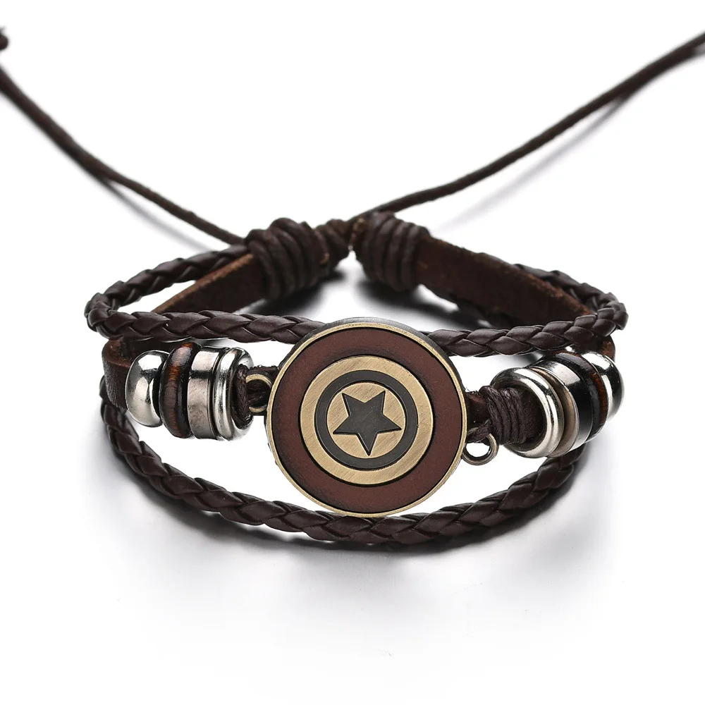Hot Ing Captain America Shield Charms Bracelet Kids Boys Punk Hot Ing Captain America Shield