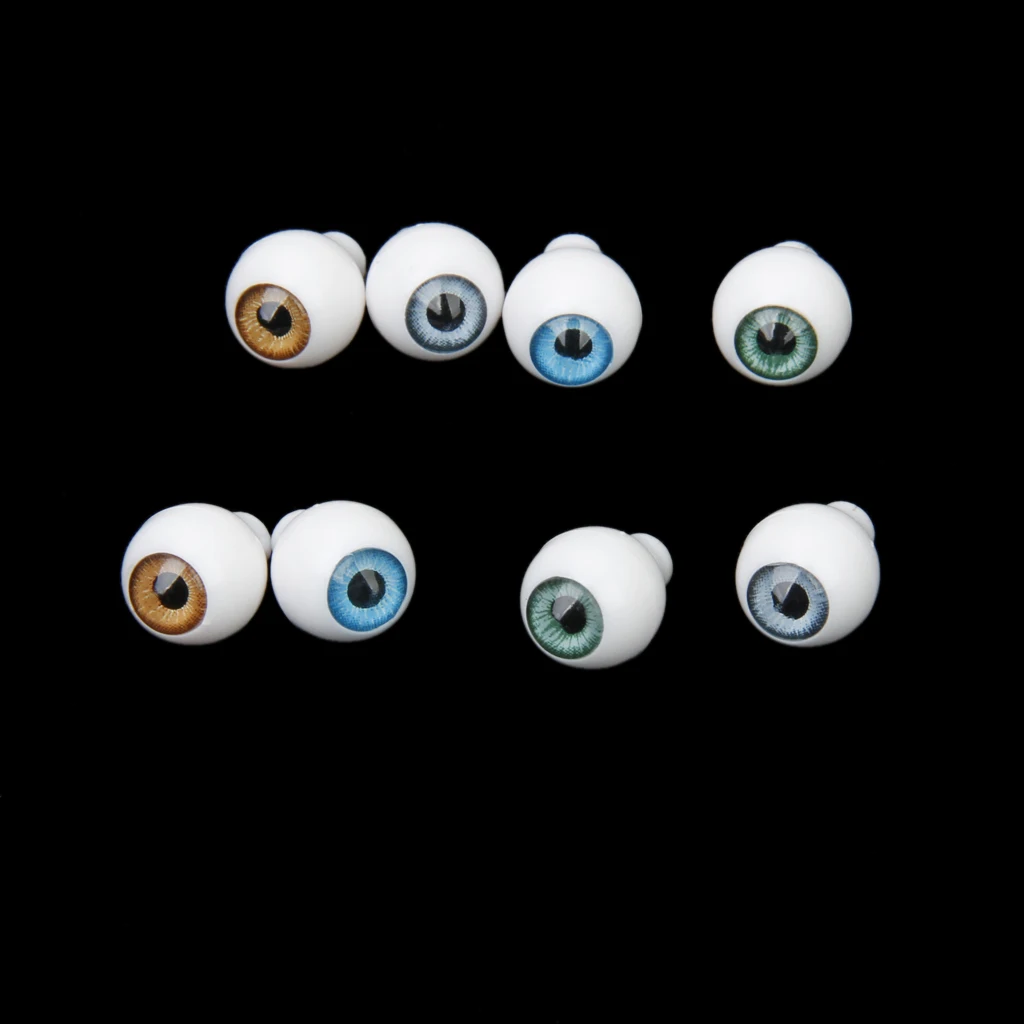 8Pieces 10mm Round Plastic Acrylic Doll Eyes Eyeballs For Doll Bear Parts DIY Accessories