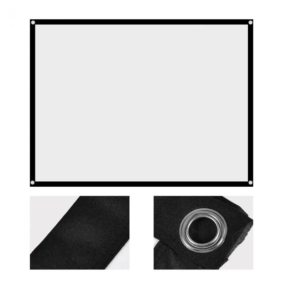 

60-100 Inch Portable Foldable Non-crease White Projector Curtain Projection Screen 4:3 2018 Portable Projector Screens