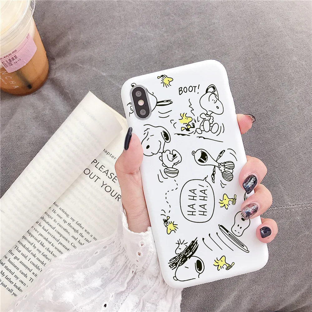 Cute peanut cartoon Charlie Brown friends Phone Case For Apple iPhone 7 8 6 6s Plus 11 pro X XS Max Xr relief Candy TPU Cover