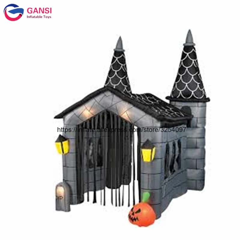 2018 Hot Sale Ghost And Skull Design Dead Tree Yard Decoration Haunted House, Halloween Inflatable Haunted House With Pumpkin ghost halloween skull balloons inflatable halloween theme aluminum film balloon modeling aluminum film death ballons room decor