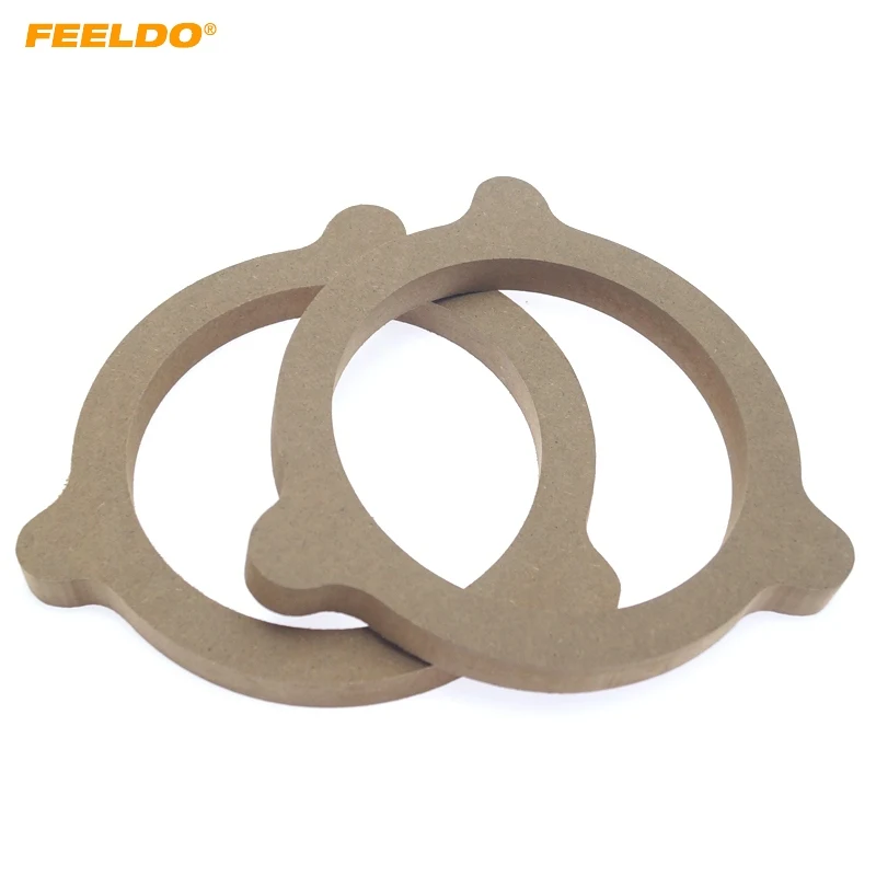 

FEELDO 2pcs 6.5" Auto Bus Boat Stereo Speaker Mat for Nissan Cars Speaker Spacer Adapter Wooden Ring Pads#6082