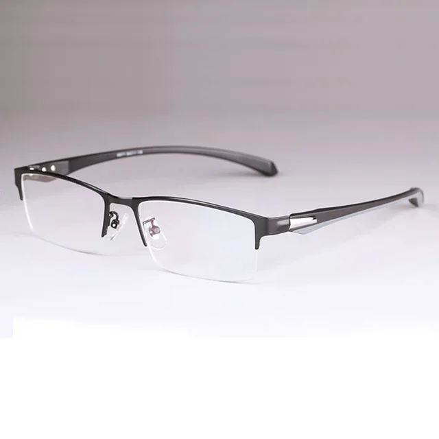 Деловые мужские очки из титанового сплава, оправа с гибкими Tr-90, очки для мужчин, очки с IP гальваническим покрытием, дужки - Цвет оправы: C1 Black