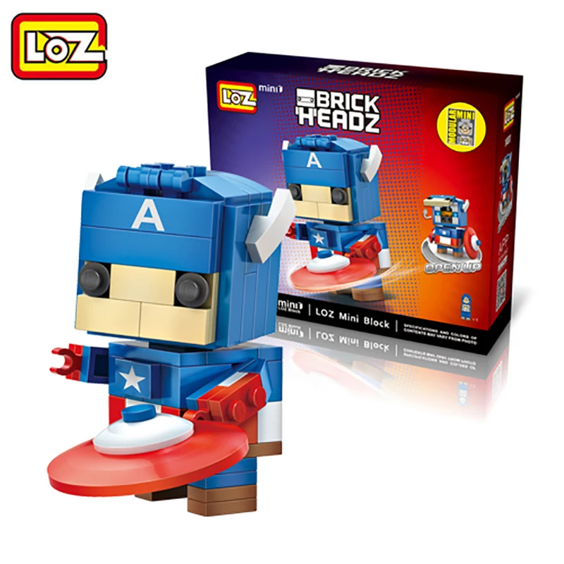 LOZ мини Super Hero Конструкторы Бэтмен Капитан Америка Тор Утюг конструкторные головы