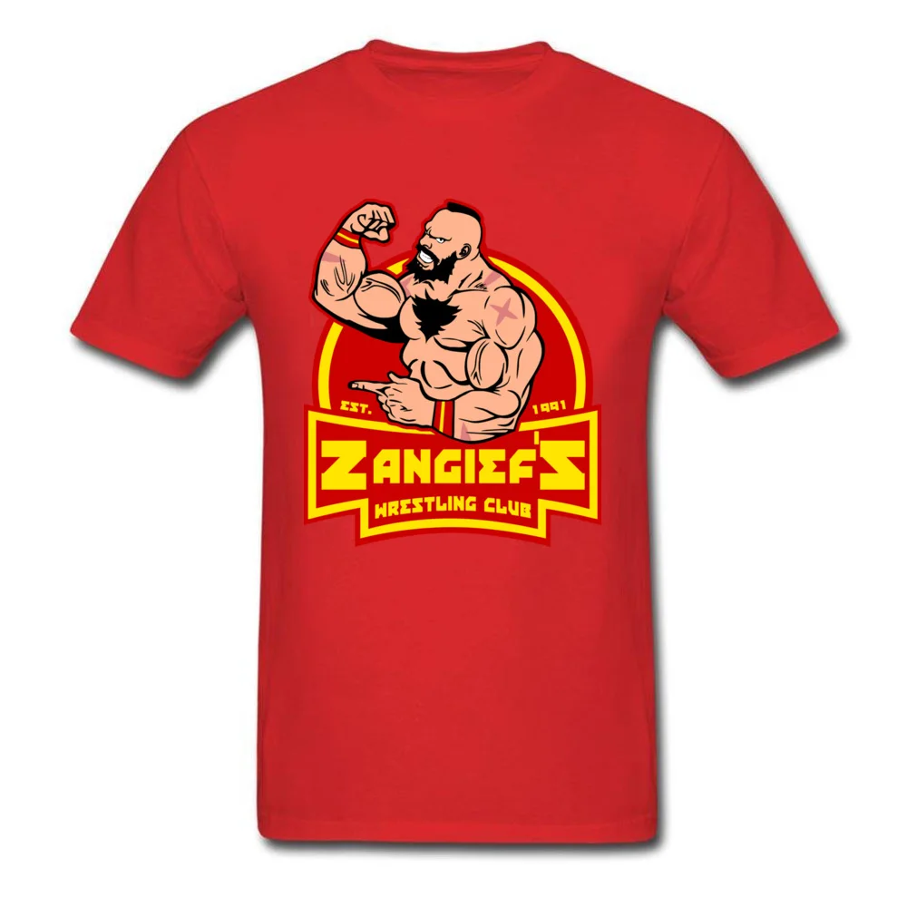 Zangiefs wrestling club Summer Pure Cotton Crew Neck Tees Short Sleeve Summer Tee Shirts Fashion Casual Tshirt Zangiefs wrestling club red