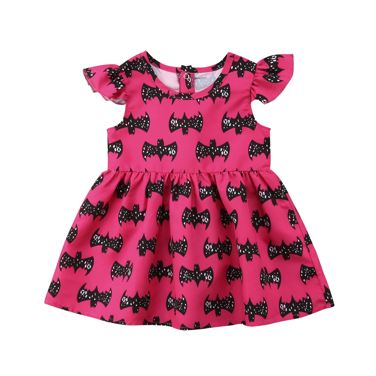 

Lovely Toddler Kids Baby Girl Fly Sleeve Batman Print Cotton Dress Princess Girls Casual Party Dresses Clothes