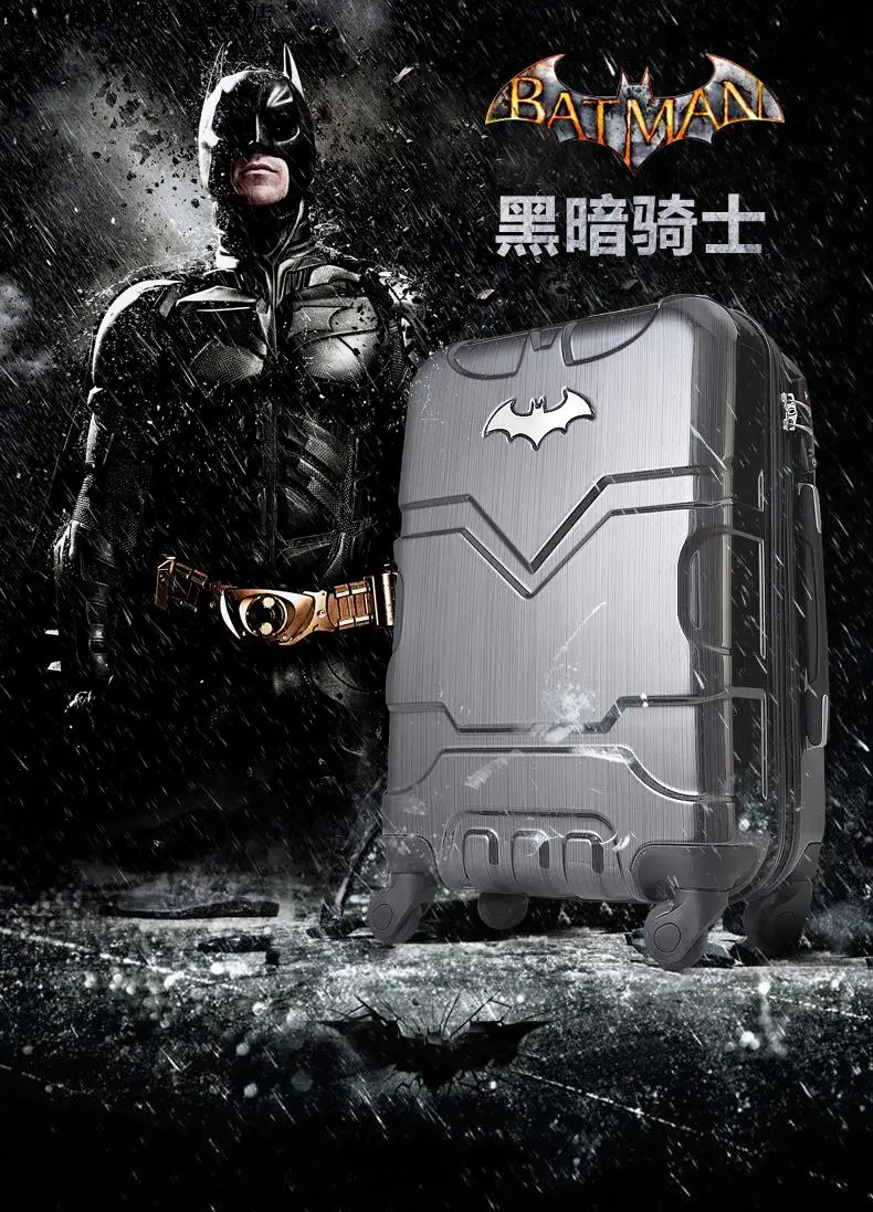 

CARRYLOVEKT PC 20/24/28 inches Cartoon superhero Batman Rolling Luggage Spinner brand High quality Travel Suitcase