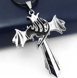 1 шт. Творческий Лидер продаж Fairy Tail (guild) знаки серебряный крест крыло кулон цепочки и ожерелья аниме косплэй игрушка в подарок Бесплатная