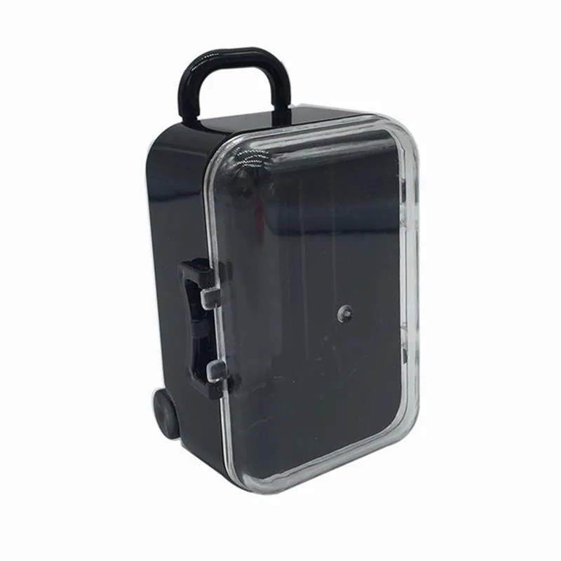 

Acrylic Clear Mini Rolling Travel Suitcase Souvenirs Giveaways package Baby Shower Candy Box + happy Birthday Stickers