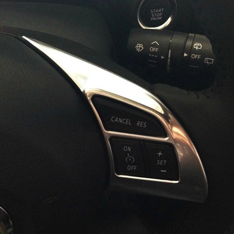 

ABS For MAZDA 3 AXELA Steering Wheel Panel Audio Control Cover Trim Car Styling Auto Accessories 2PCS