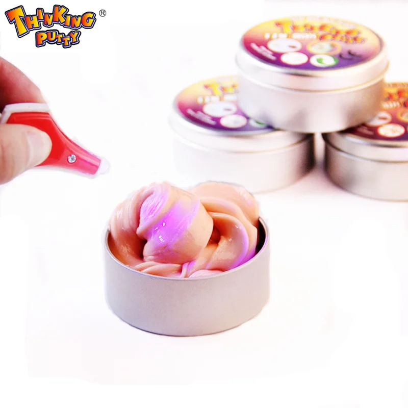 Novelty Creative Hand Discolor Plasticine Slime Intelligent Silly Putty light Fimo UV Clay Relieve Stress Mud Toys Kids Gift