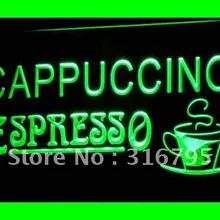 I317 для капучино эспрессо Кофейня светодиодный неоновый Световой значок кнопки вкл/выкл 20+ Цвета 5 размеров