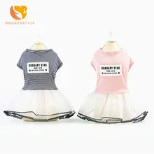 DOGGYZSTYLE New Design Lace Pet Dog Dress Clothes Skirt Striped Princess Coat Tutu Pink Summer Dress For Small Dogs Chihuahua