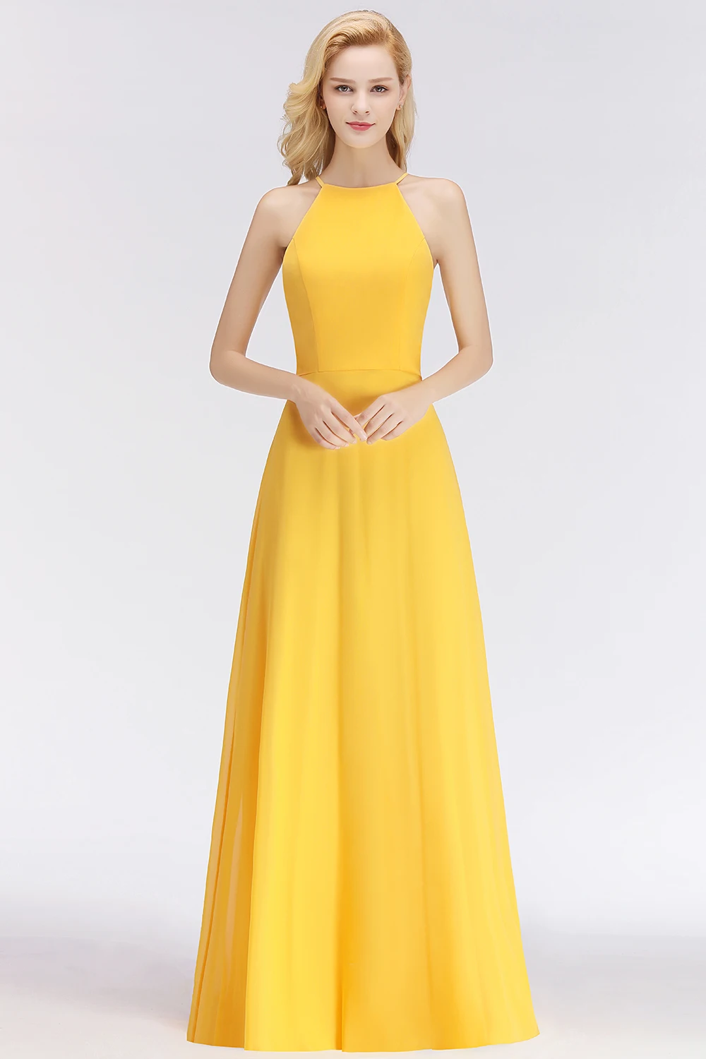 Vestido de Festa элегантное желтое шифоновое длинное вечернее платье очаровательный вечер шеф-повара вечерние платья длинное вечернее платье