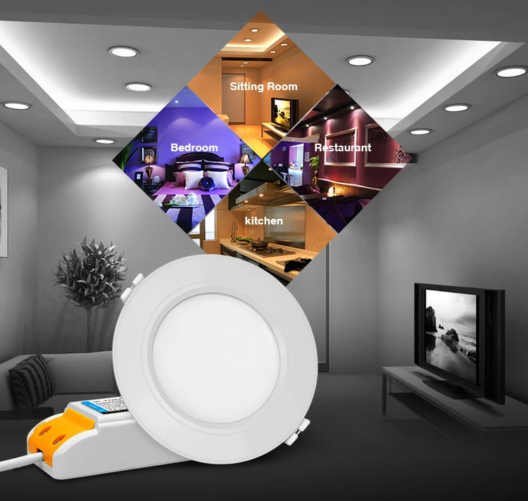 

10Pcs AC85V-265V 6W/12W LED Downlight RGB+CCT Panel Light 2.4G Milight Wireless Dimmable +1pcs Led RF Remote Free ship