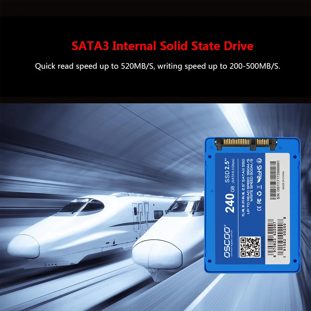 OSCOO SSD 240 GB SATA III 6 ГБ/сек. 2,5 "/7mm 240G Внутренний твердотельный накопитель SATA3 SSD для портативных ПК Desktop