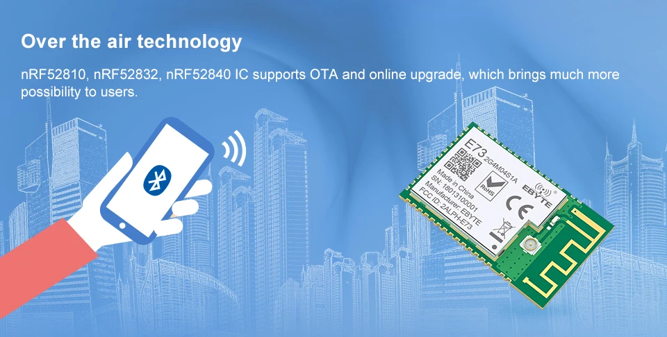 E73-2G4M04S1A Bluetooth nRF52810 модуль 2,4 ГГц 2,5 МВт IPEX PCB антенна IoT uhf беспроводной приемопередатчик SMD радиочастотный приемник