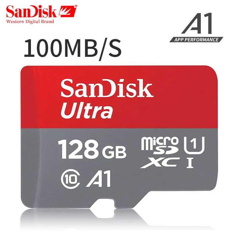 Карта памяти SanDisk A1 Micro SD, 16 ГБ, 32 ГБ, 64 ГБ, 128 ГБ, MicroSD, 100 м/с Uitra C10, TF карта, 200 ГБ, 256 ГБ, 400 ГБ, cartao de memoria