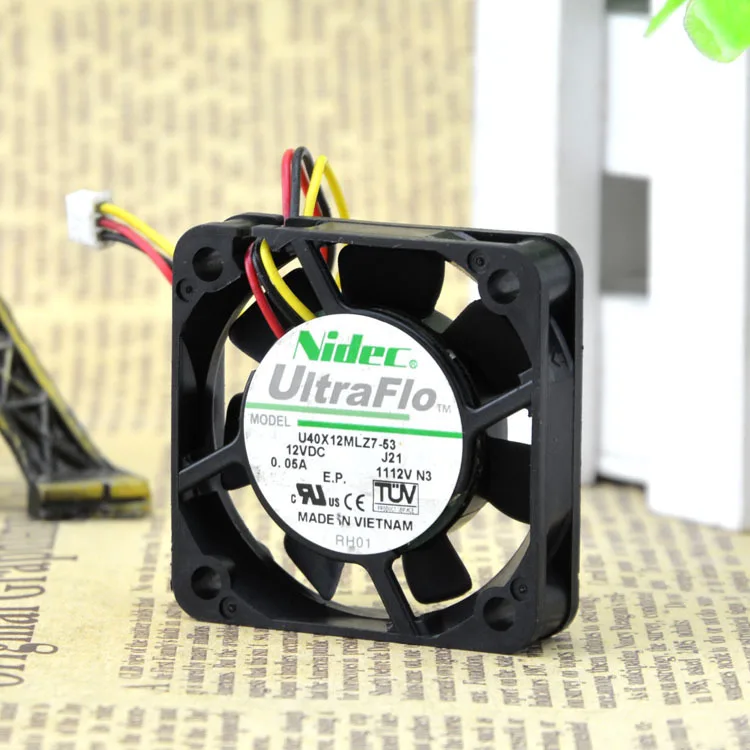 Ультратихий охлаждающий вентилятор Nidec U40X12MLZ7 53 4 см 40*40*10 мм 4010 DC 12V 0.05A 3
