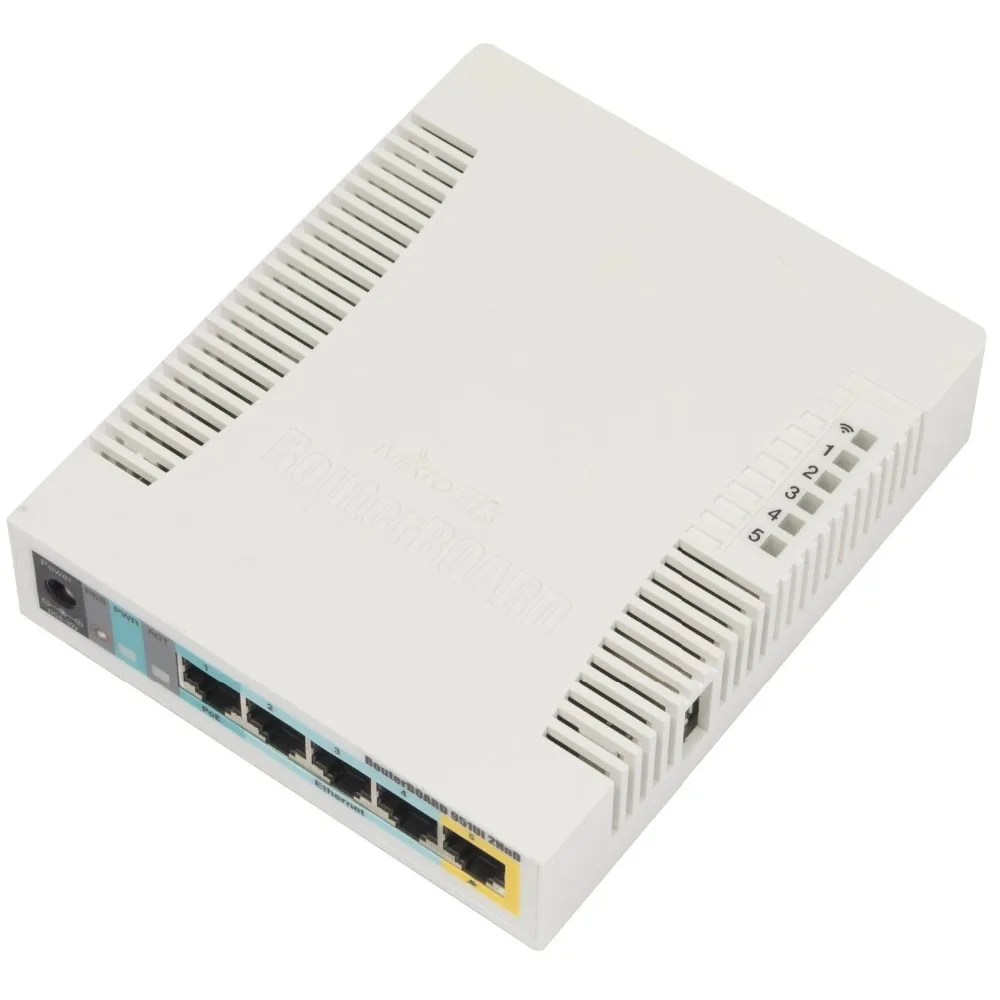 MikroTik RB951Ui-2HnD 5-Port Wireless Router 1000mW 300M Wifi RouterOS 2*2 MIMO 2.5dbi WI-FI 1*POE In, 5*POE Out
MikroTik RB951Ui-2HnD 5-Port Wireless Router 1000mW 300M Wifi RouterOS 2*2 MIMO 2.5dbi WI-FI 1*POE In, 5*POE Out