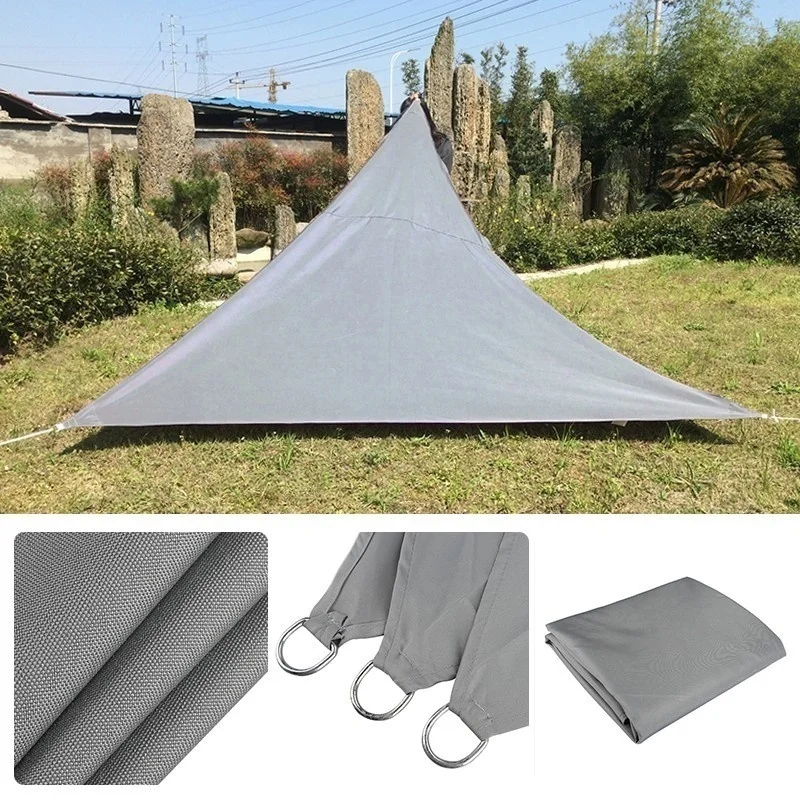 4M Garden Patio Pool Shade Sail Waterproof Triangular UV Sun Shelter Patio Canopy Garden Sun Shade Awning Camping Picnic Tent