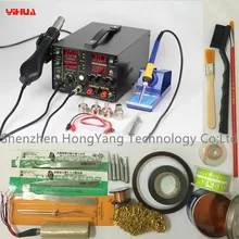 YIHUA 853D 5A 3 в 1 DC Питание горячего воздуха пистолет паяльник переделка спайки станции с подарок для сварки ремонт 110/220 В