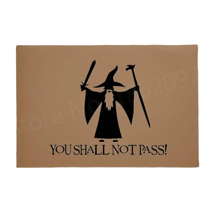 Geek You Shall Not Pass Entrance Mat Funny Witch Hat Quote Welcome