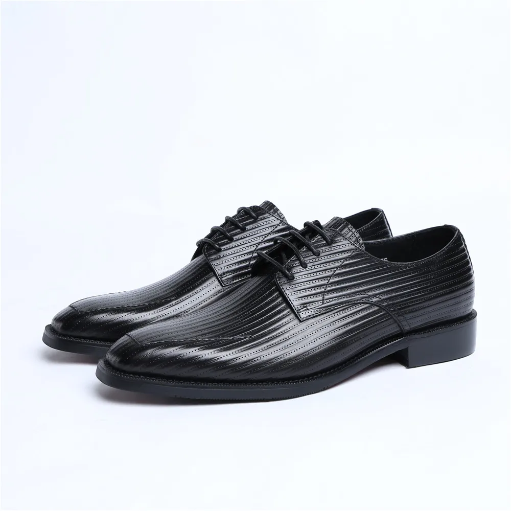 Модные черные/желтые ботинки Goodyear мужские деловые классические из натуральной