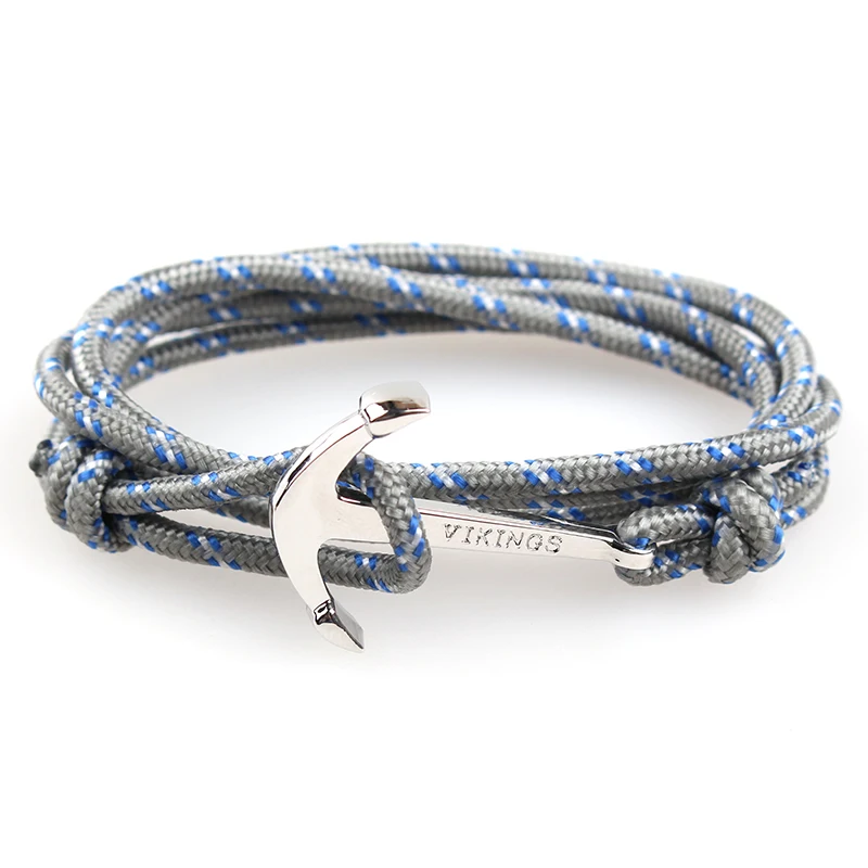 Hand Braided Bracelet New Fashion Anchor Bracelets Men Charm Survival