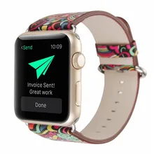 Кожаный ремешок для часов Apple Watch 44mm42 40mm38 серии iwatch1 2 3 4era китайский цветной печати наручные часы браслет модные мужские