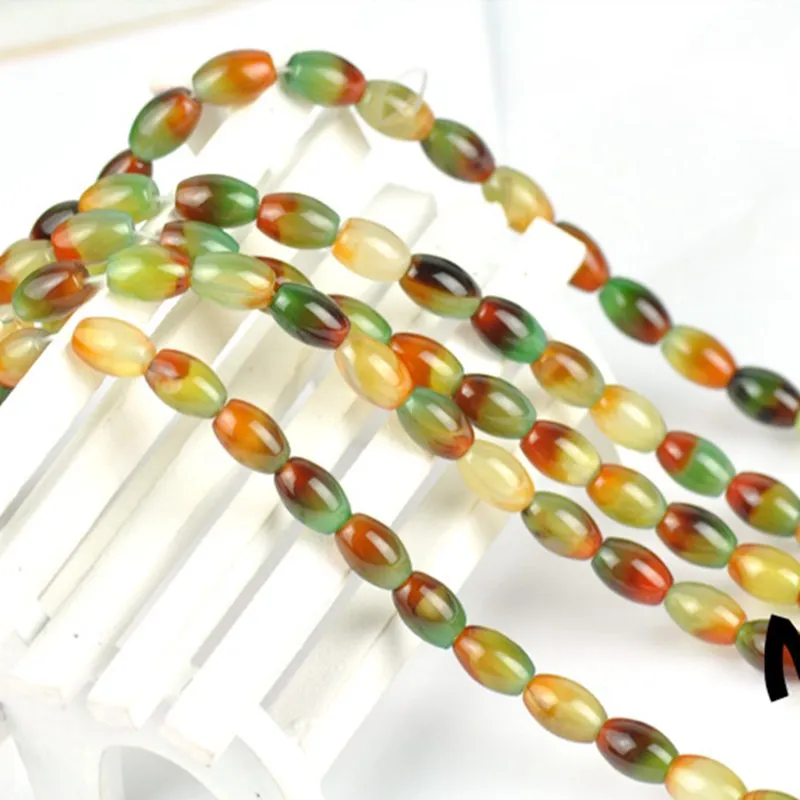 32pcs/str natural AAA Natural color Peacock natural agate m beads Loose Beads jewelry making 8*12mm Please select size 012022