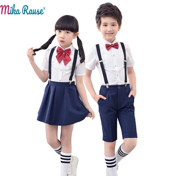 

2019 Summer Boy girl clothes set student shorts party costume clothing for kids skirts children's clothing(Shirt+pants/skirt)