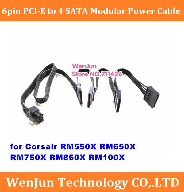 PCI-e 6Pin Male 1 к 4 SATA 15Pin кабель питания порт мультипликатора для серии CORSAIR RMx RM1000x RM850x