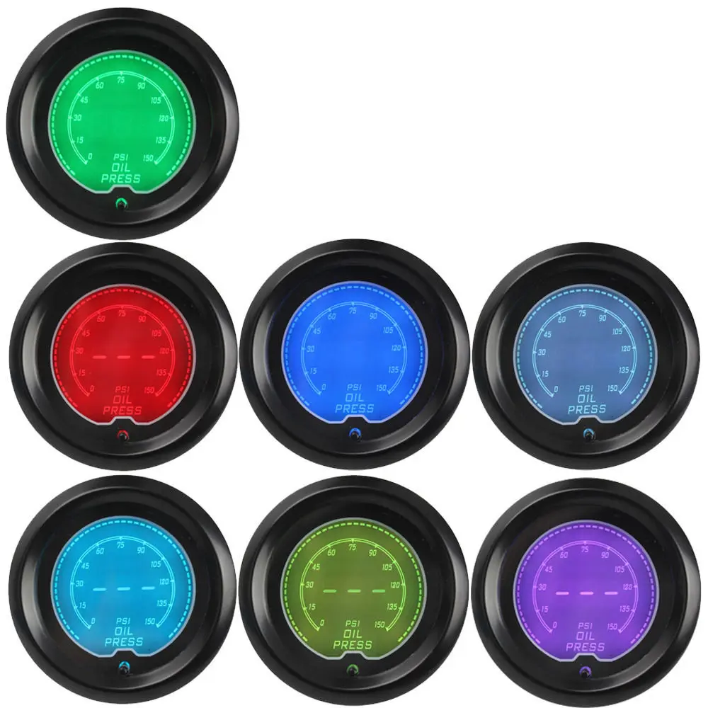 EE Поддержка " 52 мм синий красный 7 цветов цифровой светодиодный датчик давления масла Лен Авто Пресс-метр Часы XY01