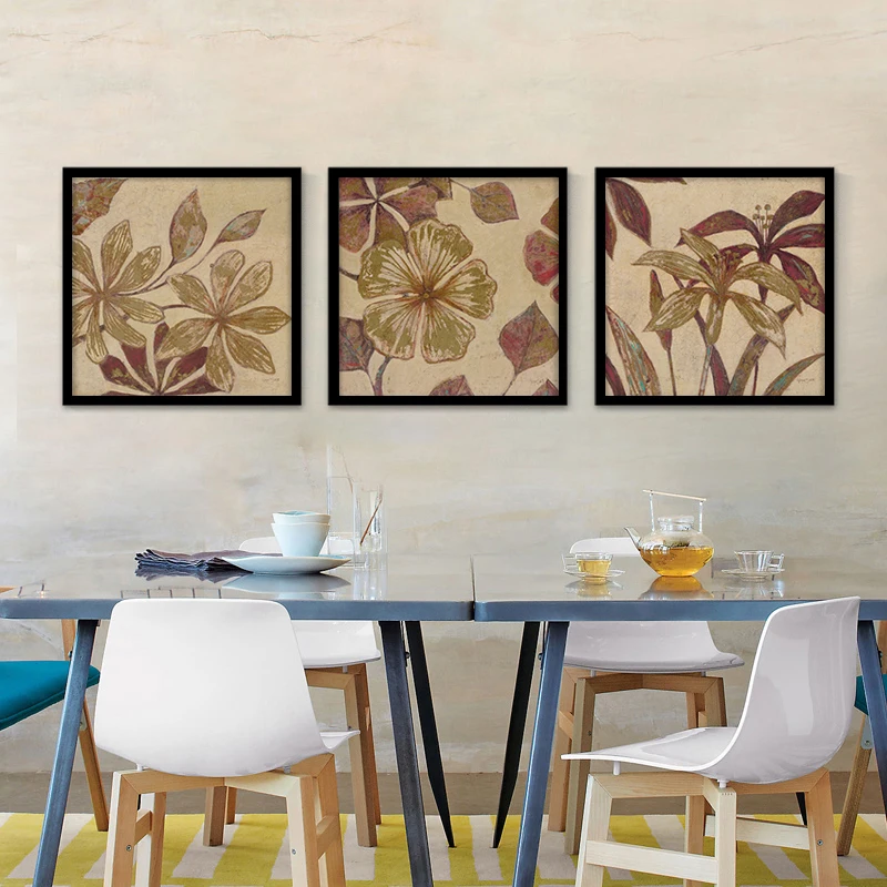 Flower Printed On Canvas Painting Simple Flower Drawing Picture Wall