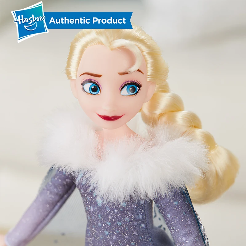 Hasbro Disney Frozen Musical Elsa Birthday Present Frozen Toys Girl Kid Toy Doll Collection Model Ccostumes Sledding Adventures