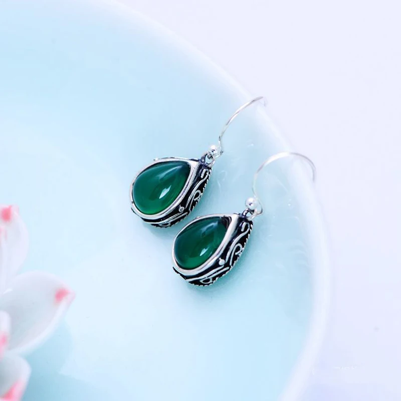 MetJakt-Vintage-925-Sterling-Silver-Garnet-Drop-Earring-Green-Natural-Agate-for-Women-Wedding-Party-Luxury (3)