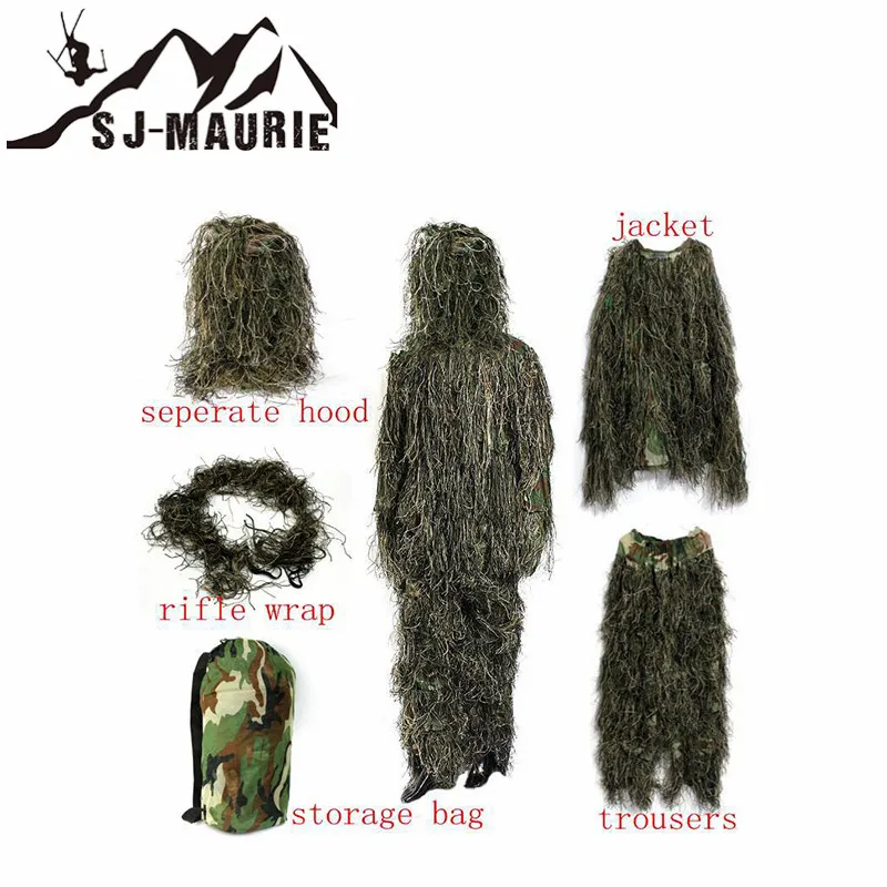 5 шт. зимний Ghillie Camuflaje Gorra охотничий костюм зеленая серая охотничья одежда