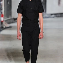 S-4XL! Новая мужская одежда epaulette короткий рукав рубашка Тонкий Военный пункт Модная рубашка плюс размер певица костюмы